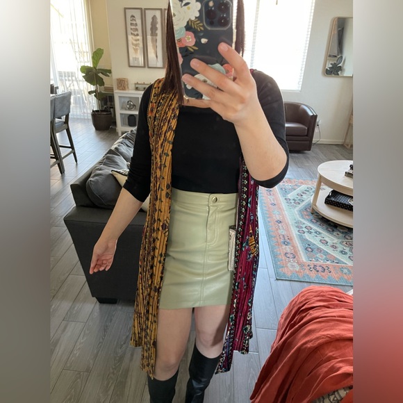 Dor Dor Couture Velvet Duster (Long Vest) in Burgundy & Mustard, Size M•••Boho - Picture 5 of 16